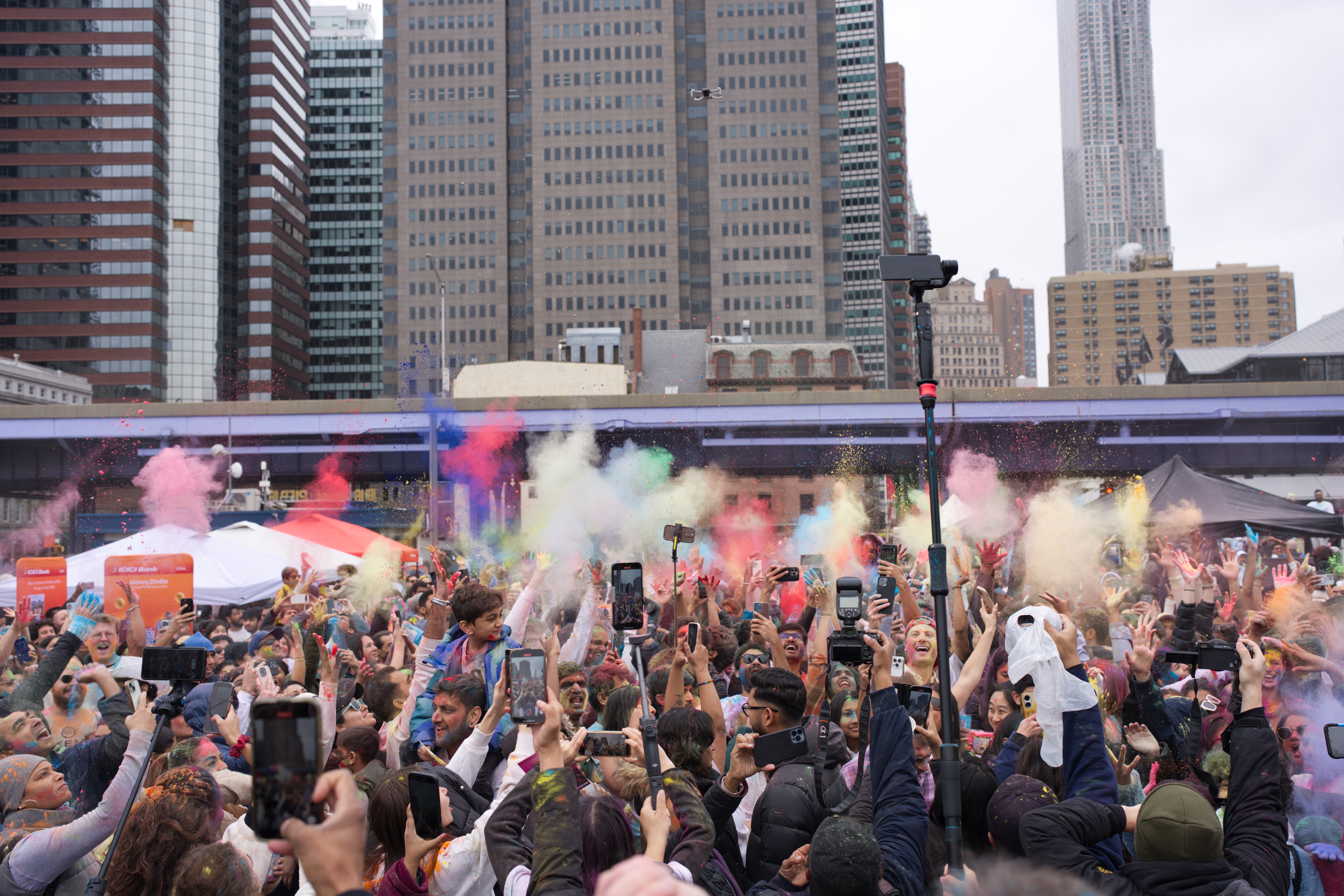 Drenched in Joy: An Explosive Holi Celebration at South Street Seaport