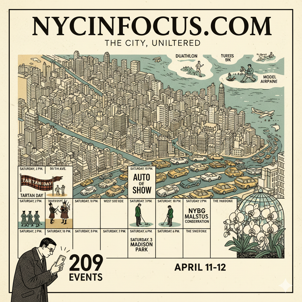 NYC Weekend: April 11-12, 2026 — 209 Events, 5 Boroughs