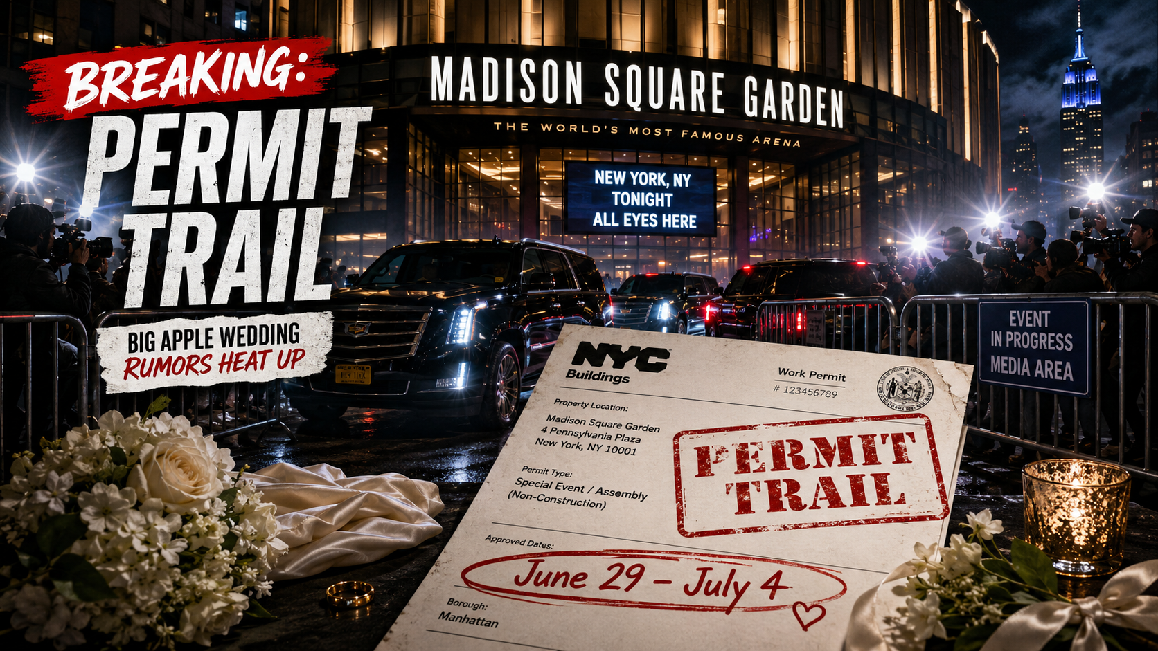 Taylor Swift–Travis Kelce MSG Wedding Reports: What NYC Permit Data Shows
